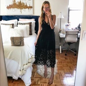 ASTR The Label Black Lace Midi Dress